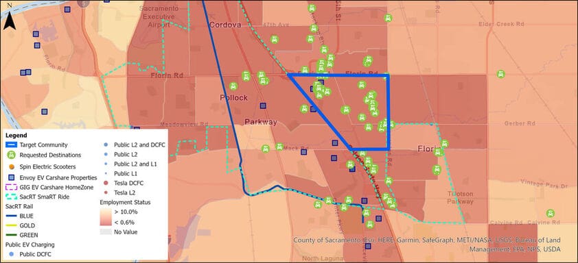 Interactive map for transportation needs